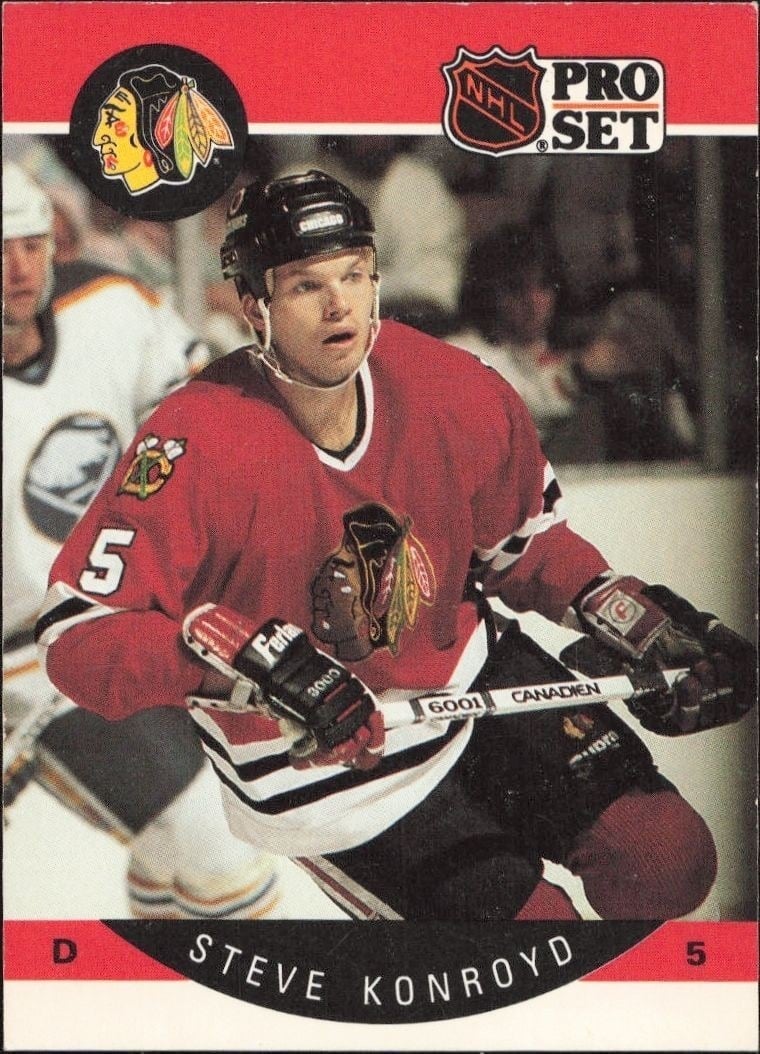 Steve Konroyd 1990-91 Pro Set #52 Hockey Trading Card - Front 1990-91 Pro Set Steve Konroyd #52 hockey trading card front