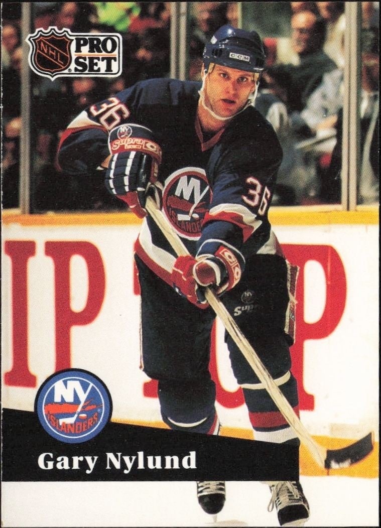 Gary Nylund 1991-92 Pro Set #150 Hockey Trading Card - Front 1991-92 Pro Set Gary Nylund #150 hockey trading card front