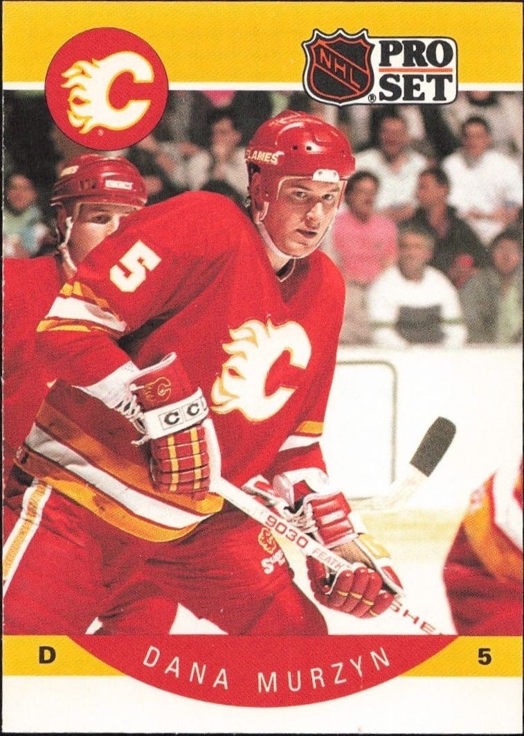 Dana Murzyn 1990-91 Pro Set #41 Hockey Trading Card - Front 1990-91 Pro Set Dana Murzyn #41 hockey trading card front