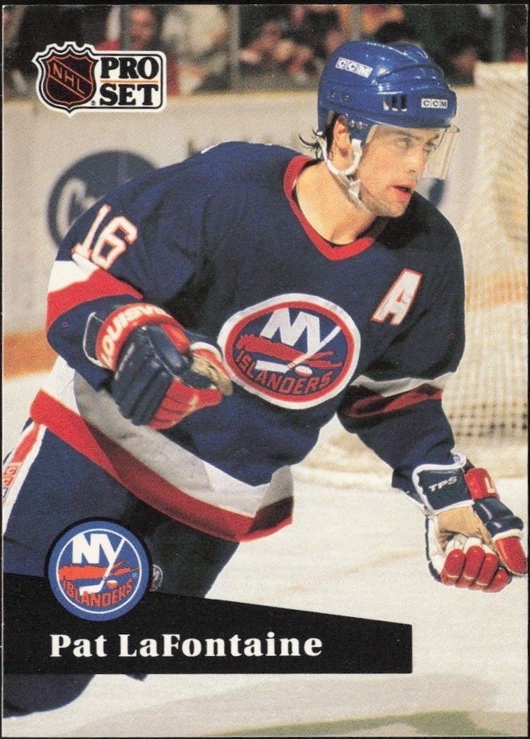 Pat Lafontaine 1991-92 Pro Set #149 Hockey Trading Card - Front 1991-92 Pro Set Pat Lafontaine #149 hockey trading card front