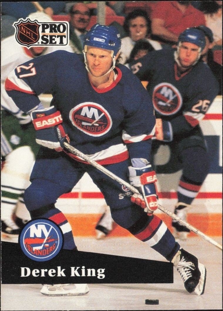 Derek King 1991-92 Pro Set #146 Hockey Trading Card - Front 1991-92 Pro Set Derek King #146 hockey trading card front