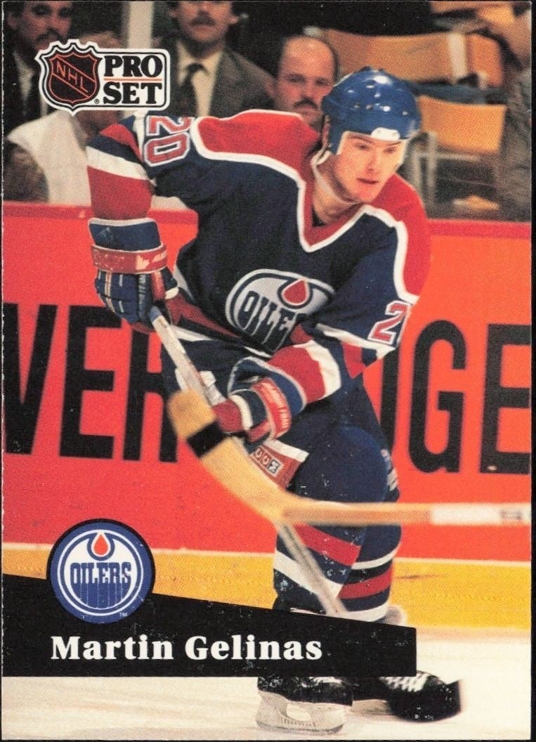 Martin Gelinas 1991-92 Pro Set #66 Hockey Trading Card - Front 1991-92 Pro Set Martin Gelinas #66 hockey trading card front