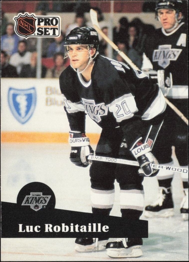 Luc Robitaille 1991-92 Pro Set #95 Hockey Trading Card - Front 1991-92 Pro Set Luc Robitaille #95 hockey trading card front