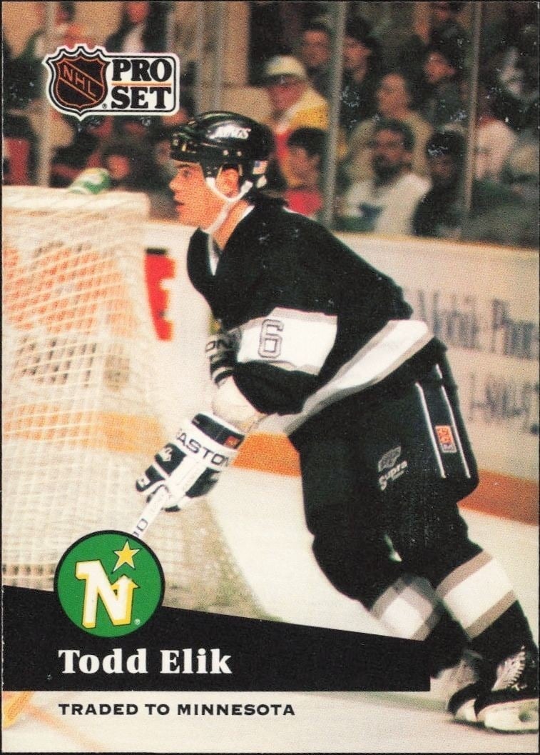 Todd Elik 1991-92 Pro Set #94 Hockey Trading Card - Front 1991-92 Pro Set Todd Elik #94 hockey trading card front