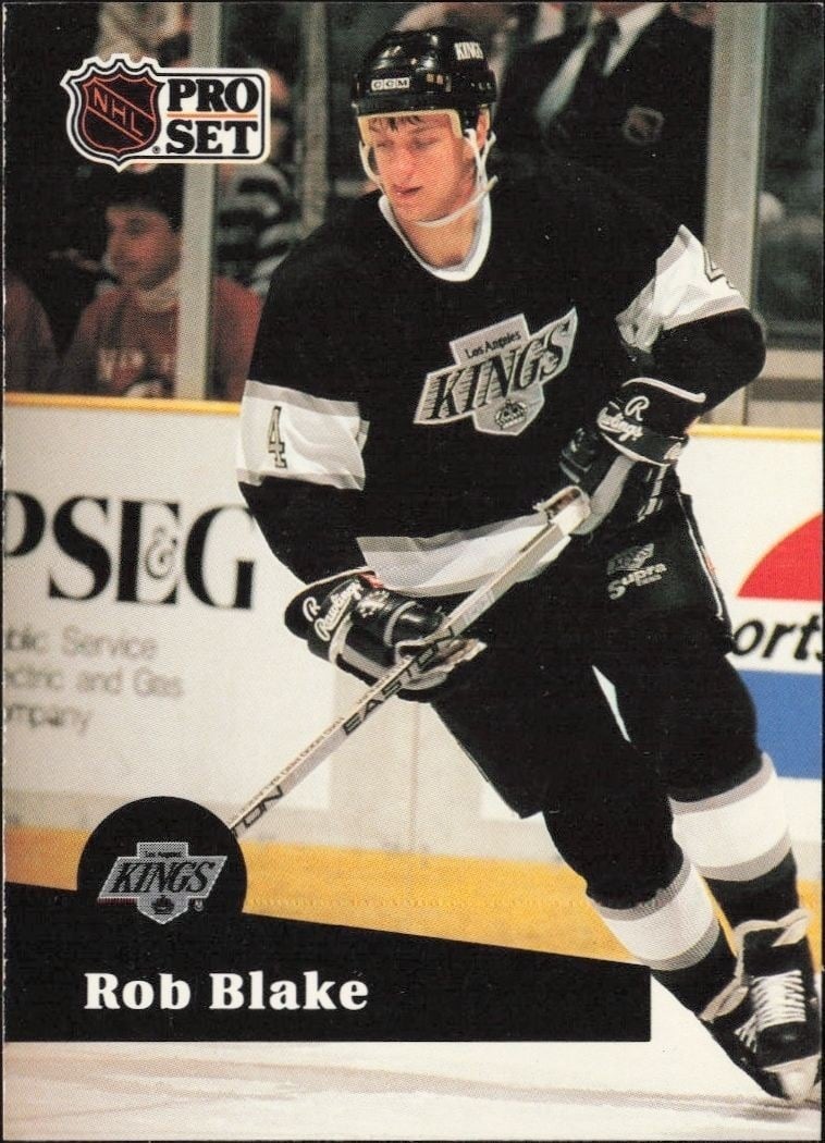 Rob Blake 1991-92 Pro Set #92 Hockey Trading Card - Front 1991-92 Pro Set Rob Blake #92 hockey trading card front