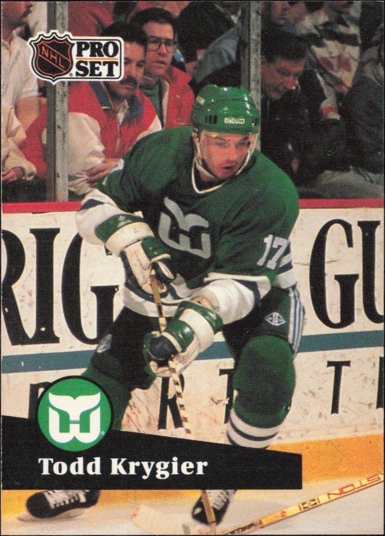 Todd Krygier 1991-92 Pro Set #83 Hockey Trading Card - Front 1991-92 Pro Set Todd Krygier #83 hockey trading card front