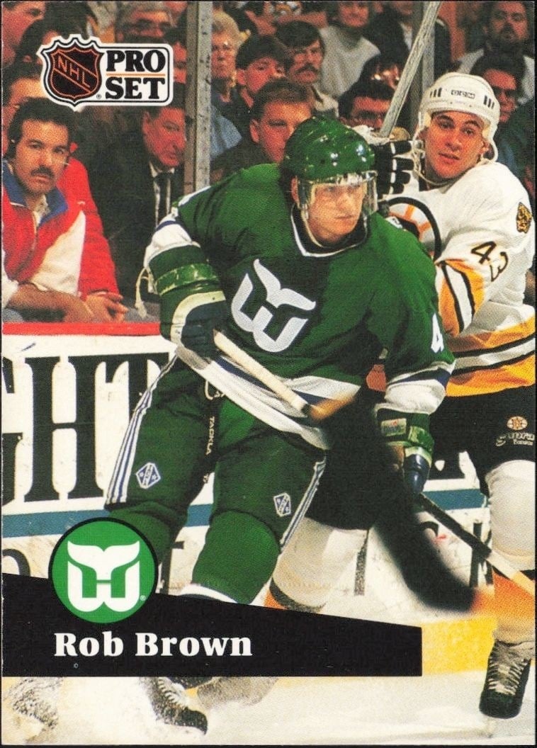 Rob Brown 1991-92 Pro Set #80 Hockey Trading Card - Front 1991-92 Pro Set Rob Brown #80 hockey trading card front