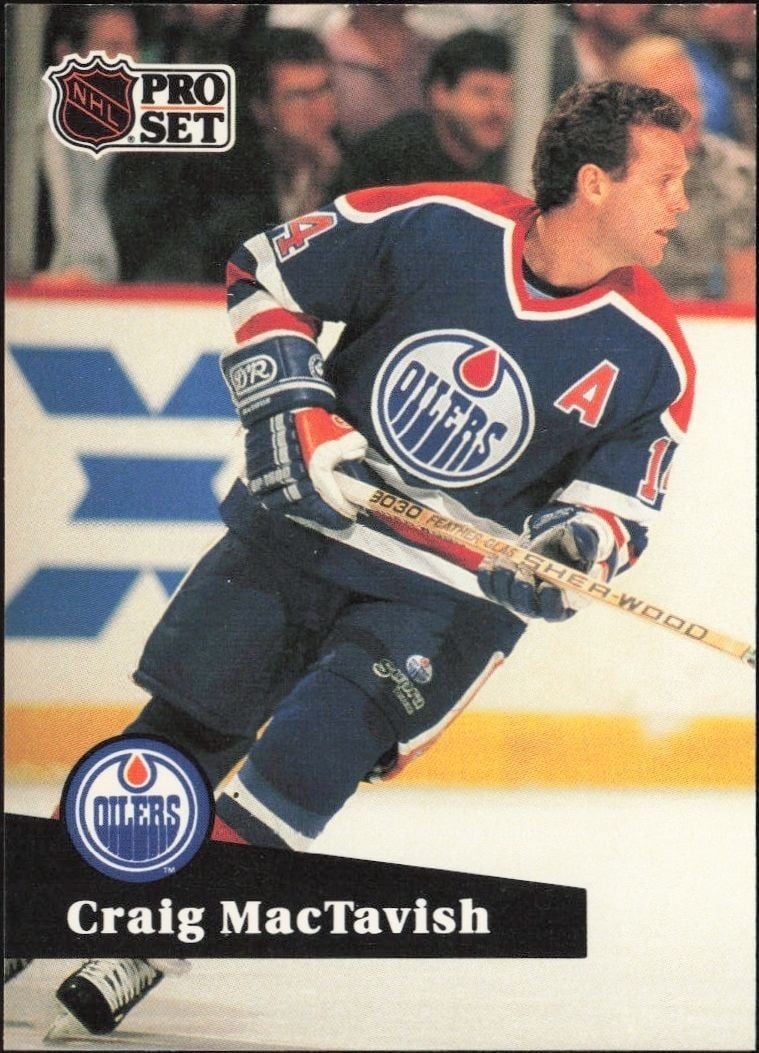 Craig MacTavish 1991-92 Pro Set #77 Hockey Trading Card - Front 1991-92 Pro Set Craig MacTavish #77 hockey trading card front