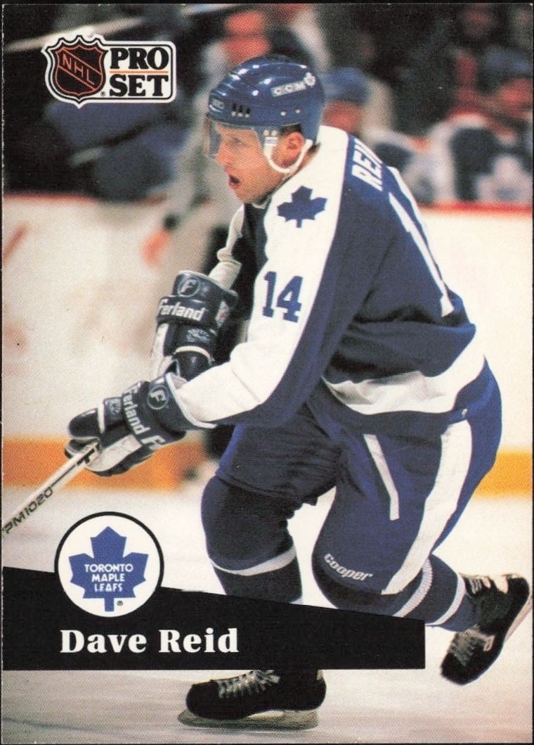 Dave Reid 1991-92 Pro Set #229 Hockey Trading Card - Front 1991-92 Pro Set Dave Reid #229 hockey trading card front