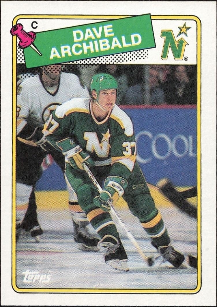 Dave Archibald 1988-89 Topps #112 Hockey Trading Card - Front 1988-89 Topps Dave Archibald #112 hockey trading card front