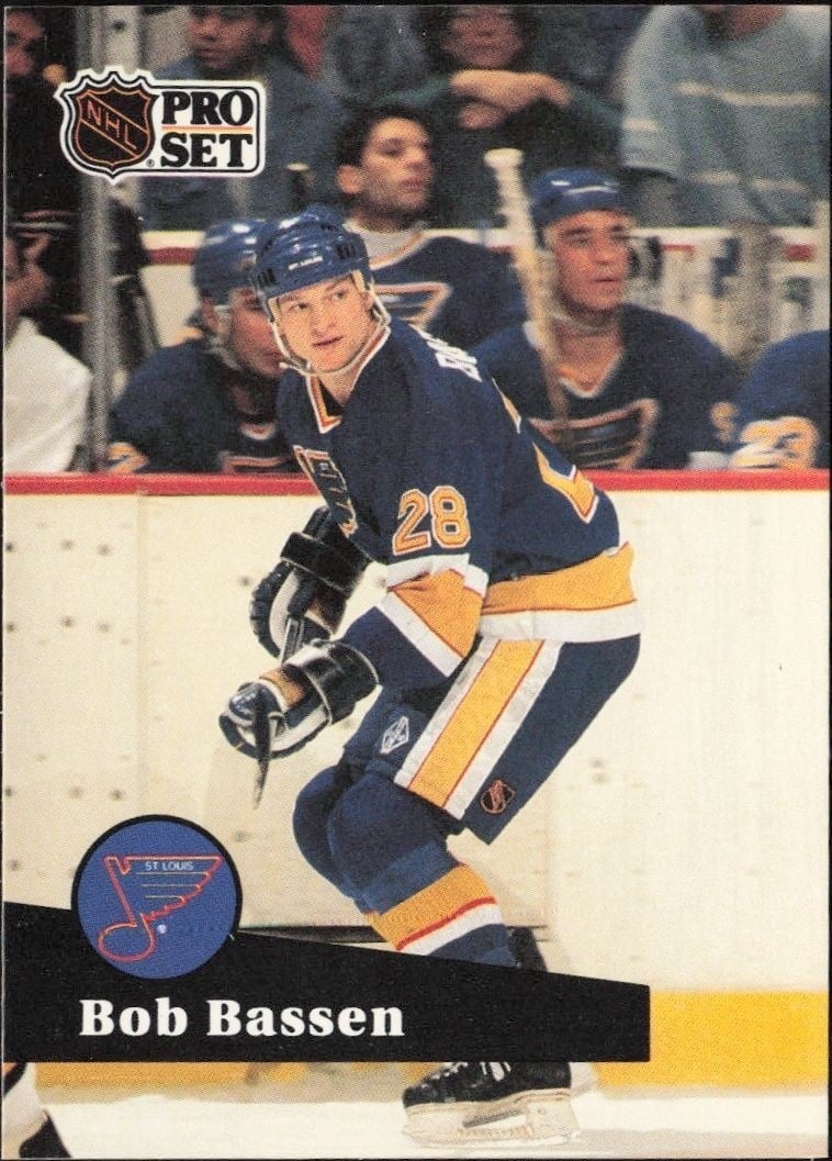 Bob Bassen 1991-92 Pro Set #221 Hockey Trading Card - Front 1991-92 Pro Set Bob Bassen #221 hockey trading card front