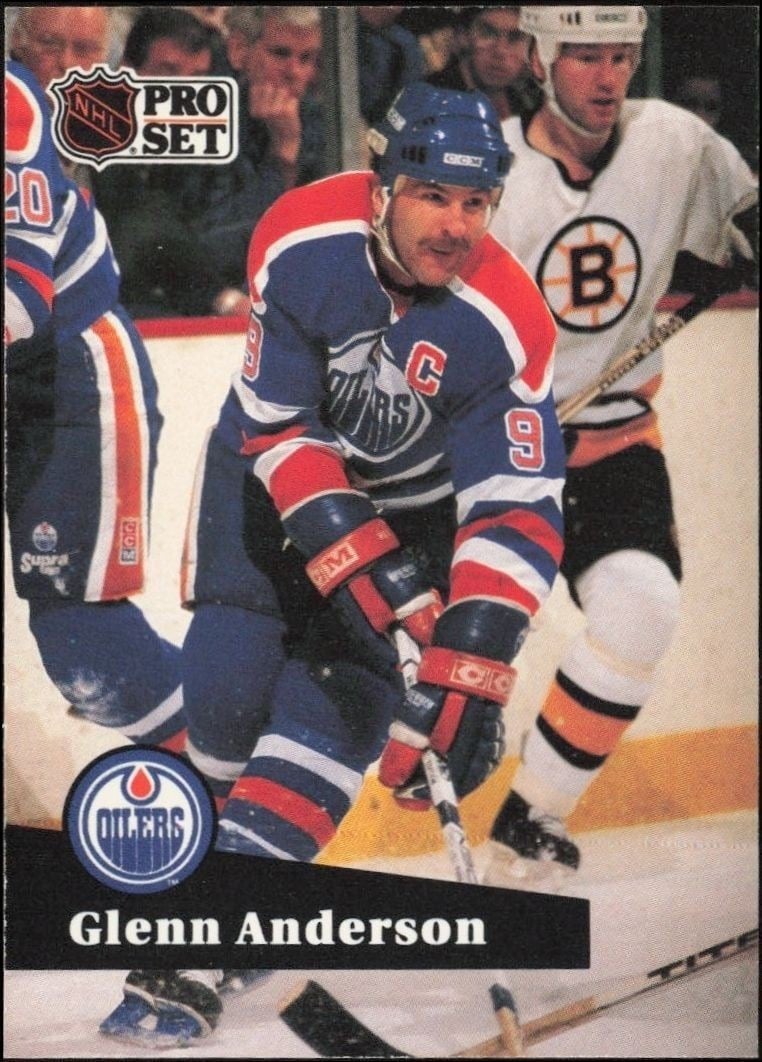 Glenn Anderson 1991-92 Pro Set #75 Hockey Trading Card - Front 1991-92 Pro Set Glenn Anderson #75 hockey trading card front