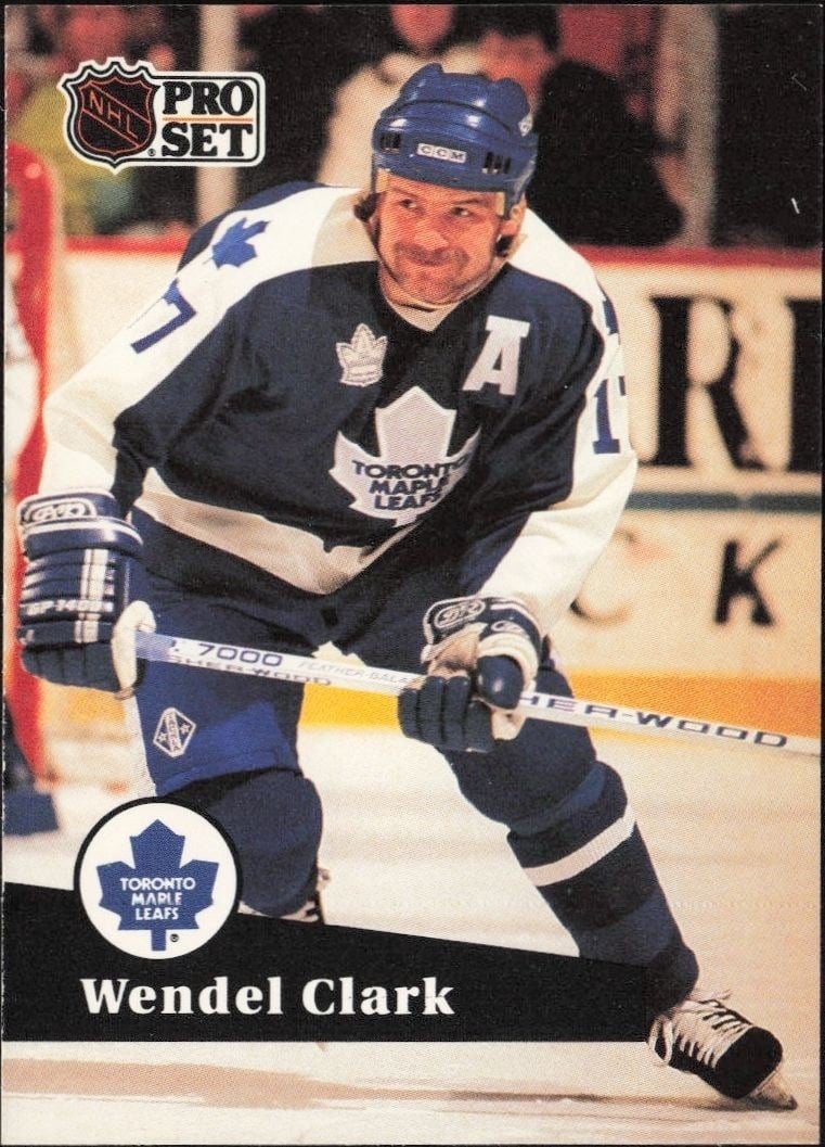 Wendel Clark 1991-92 Pro Set #225 Hockey Trading Card - Front 1991-92 Pro Set Wendel Clark #225 hockey trading card front