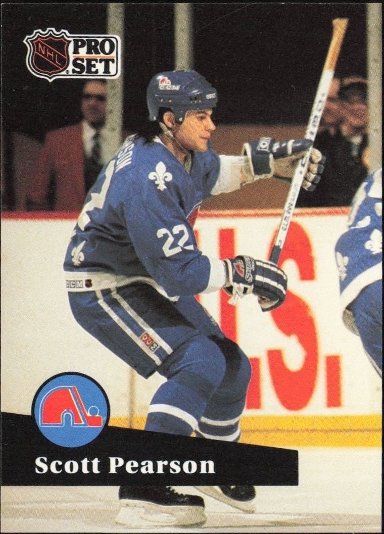 Scott Pearson 1991-92 Pro Set #208 Hockey Trading Card - Front 1991-92 Pro Set Scott Pearson #208 hockey trading card front