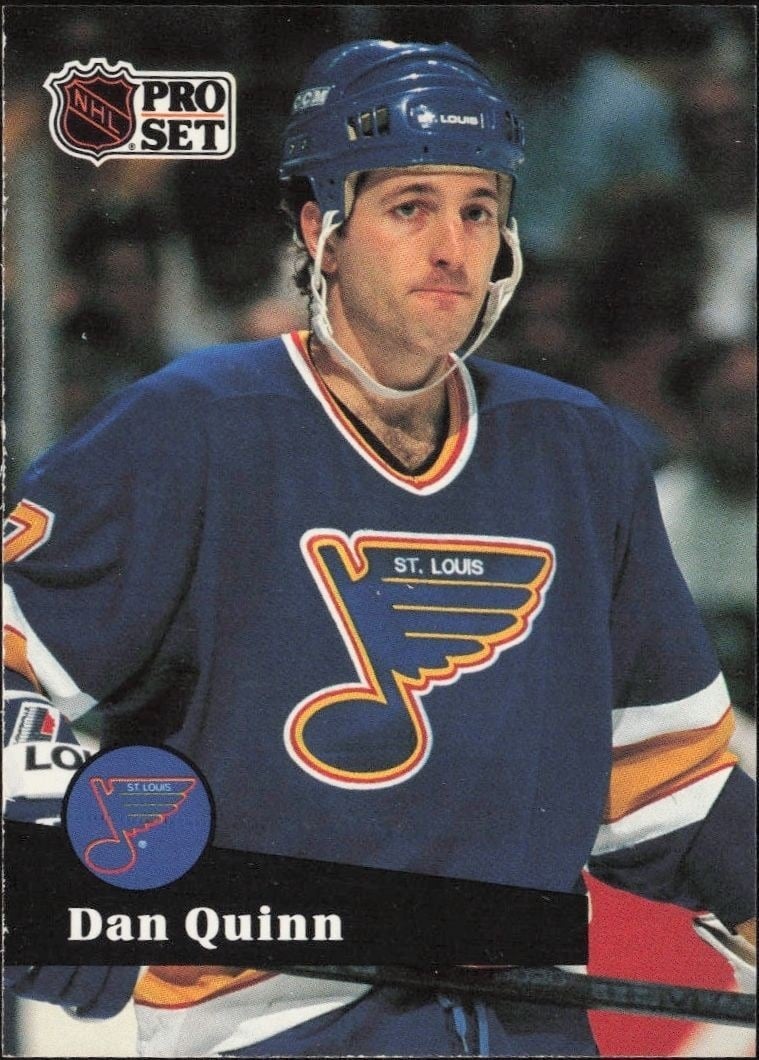 Dan Quinn 1991-92 Pro Set #209 Hockey Trading Card - Front 1991-92 Pro Set Dan Quinn #209 hockey trading card front