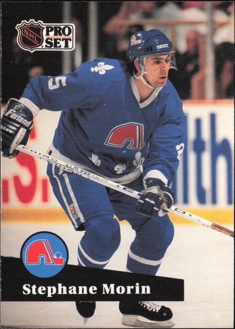 Stephane Morin 1991-92 Pro Set #201 Hockey Trading Card - Front 1991-92 Pro Set Stephane Morin #201 hockey trading card front