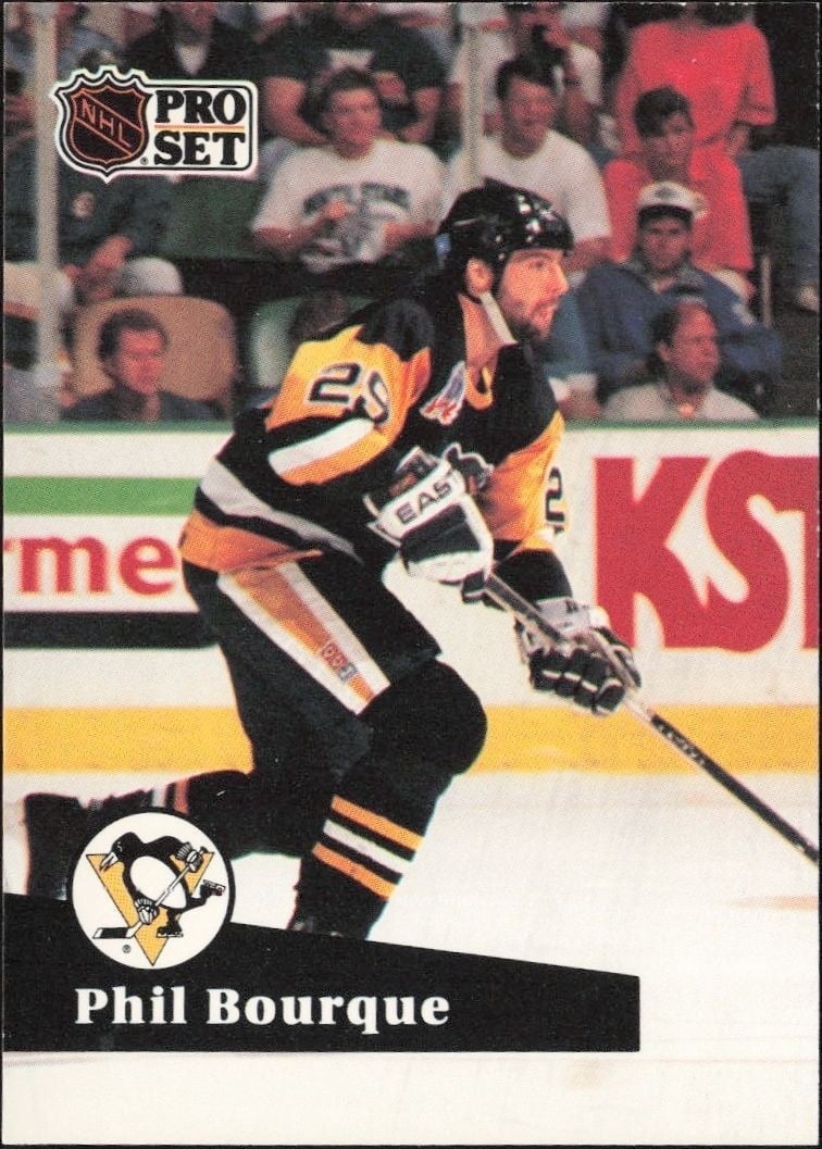 Phil Bourque 1991-92 Pro Set #189 Hockey Trading Card - Front 1991-92 Pro Set Phil Bourque #189 hockey trading card front
