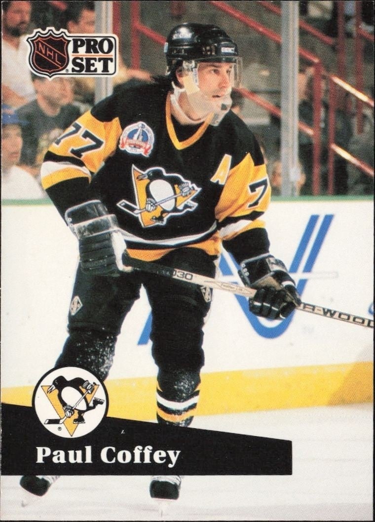 Paul Coffey 1991-92 Pro Set #190 Hockey Trading Card - Front 1991-92 Pro Set Paul Coffey #190 hockey trading card front