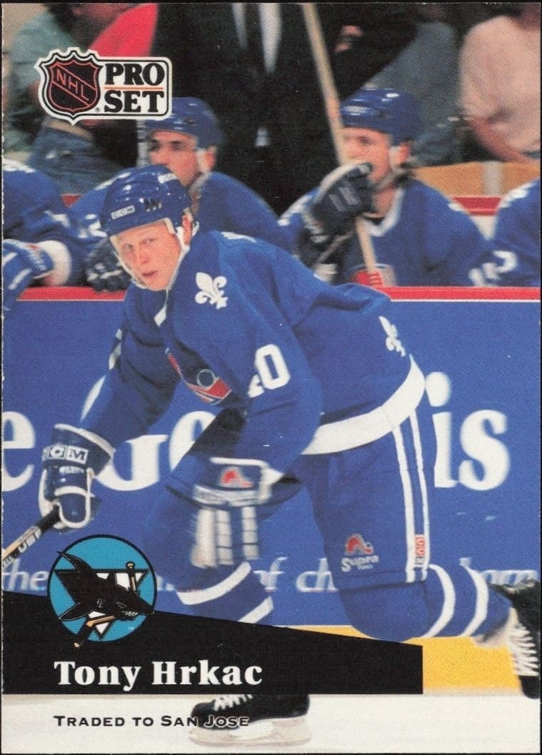 Tony Hrkac 1991-92 Pro Set #205 Hockey Trading Card - Front 1991-92 Pro Set Tony Hrkac #205 hockey trading card front