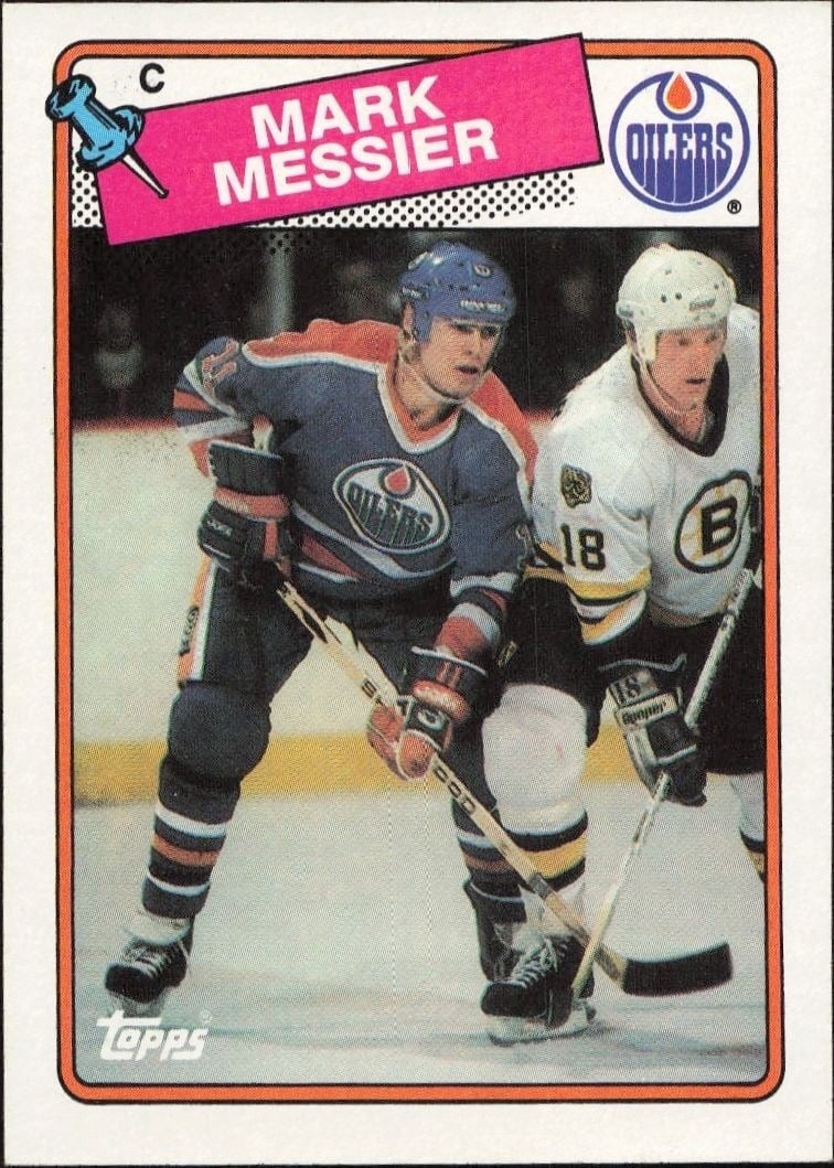 Mark Messier 1988-89 Topps #93 Hockey Trading Card - Front 1988-89 Topps Mark Messier #93 hockey trading card front