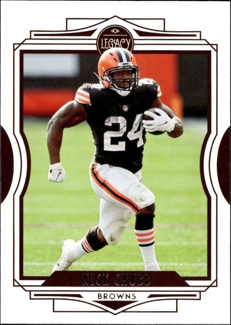 Nick Chubb 2021 Panini #21 Football Trading Card - Front 2021 Panini Nick Chubb #21 football trading card front