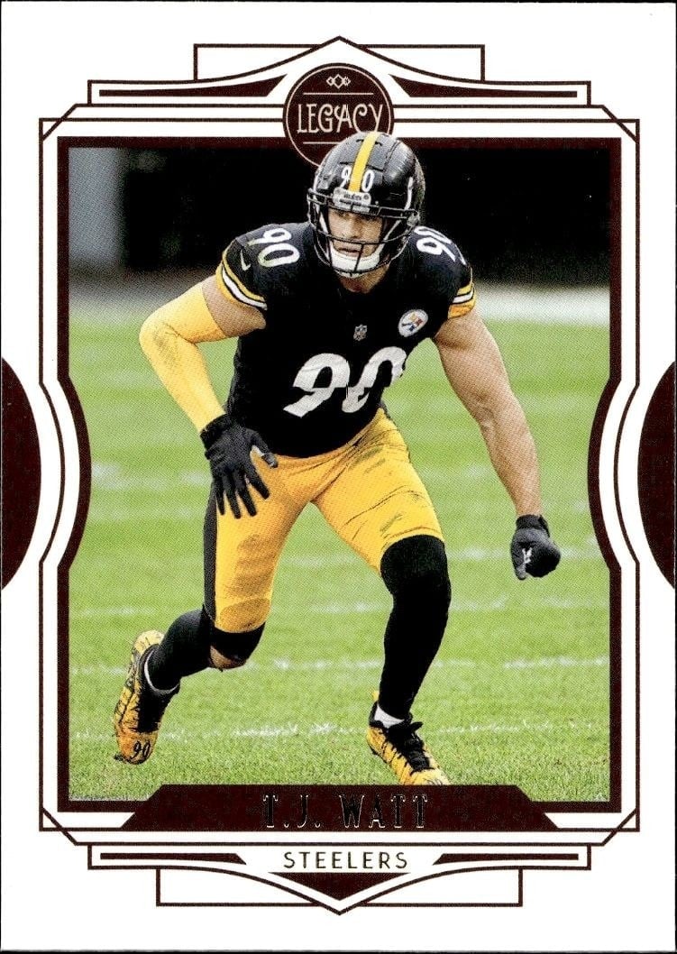 T.J. Watt 2021 Panini #25 Football Trading Card - Front 2021 Panini T.J. Watt #25 football trading card front