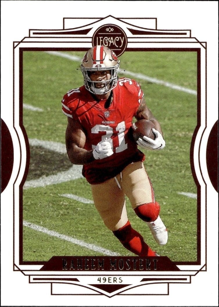 Raheem Mostert 2021 Panini #96 Football Trading Card - Front 2021 Panini Raheem Mostert #96 football trading card front