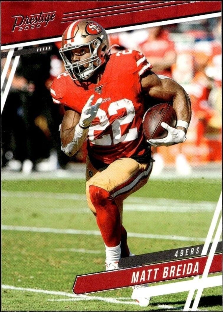 Matt Breida 2020 Panini #1 Football Trading Card - Front 2020 Panini Matt Breida #1 football trading card front