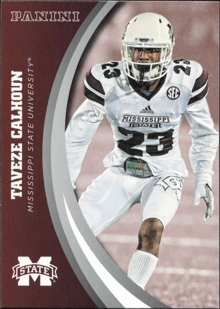 Taveze Calhoun 2016 Panini Mississippi State #28 Football Trading Card - Front 2016 Panini Mississippi State Taveze Calhoun #28 football trading card front