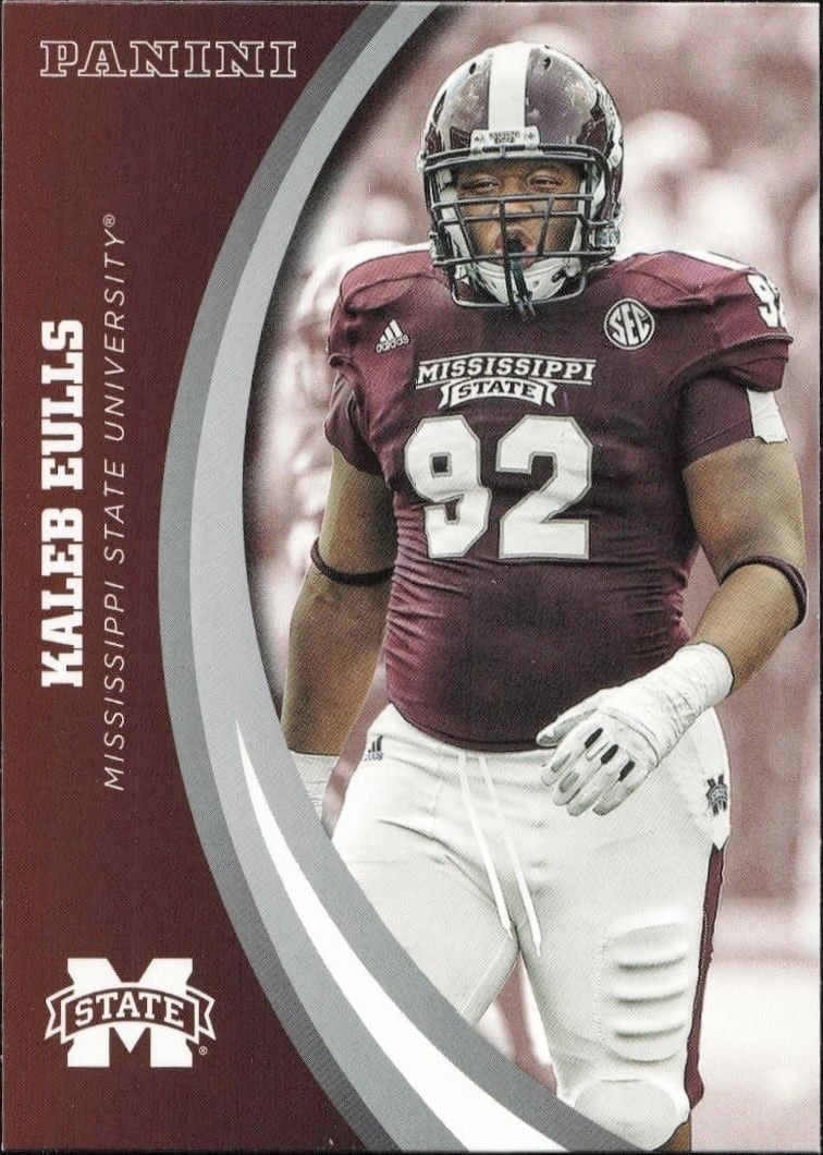 Kaleb Eulls 2016 Panini Mississippi State #44 Football Trading Card - Front 2016 Panini Mississippi State Kaleb Eulls #44 football trading card front