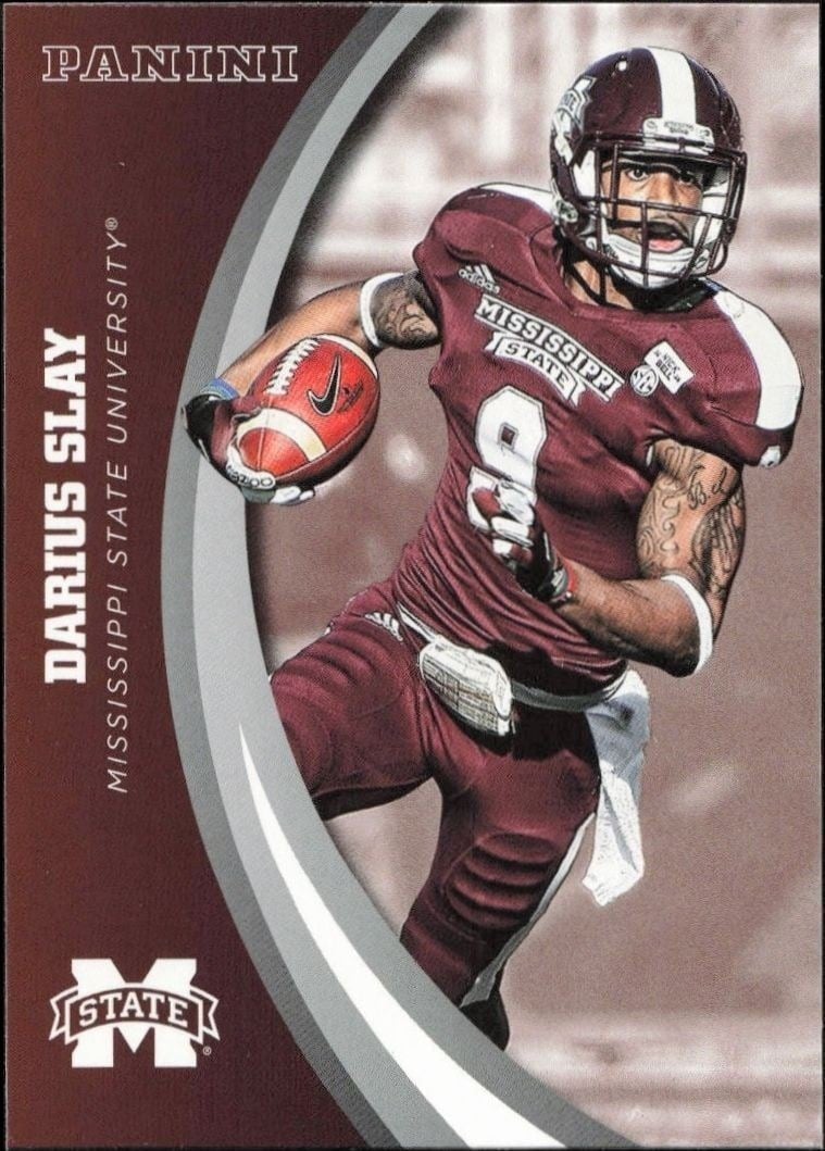 Darius Slay 2016 Panini Mississippi State #15 Football Trading Card - Front 2016 Panini Mississippi State Darius Slay #15 football trading card front