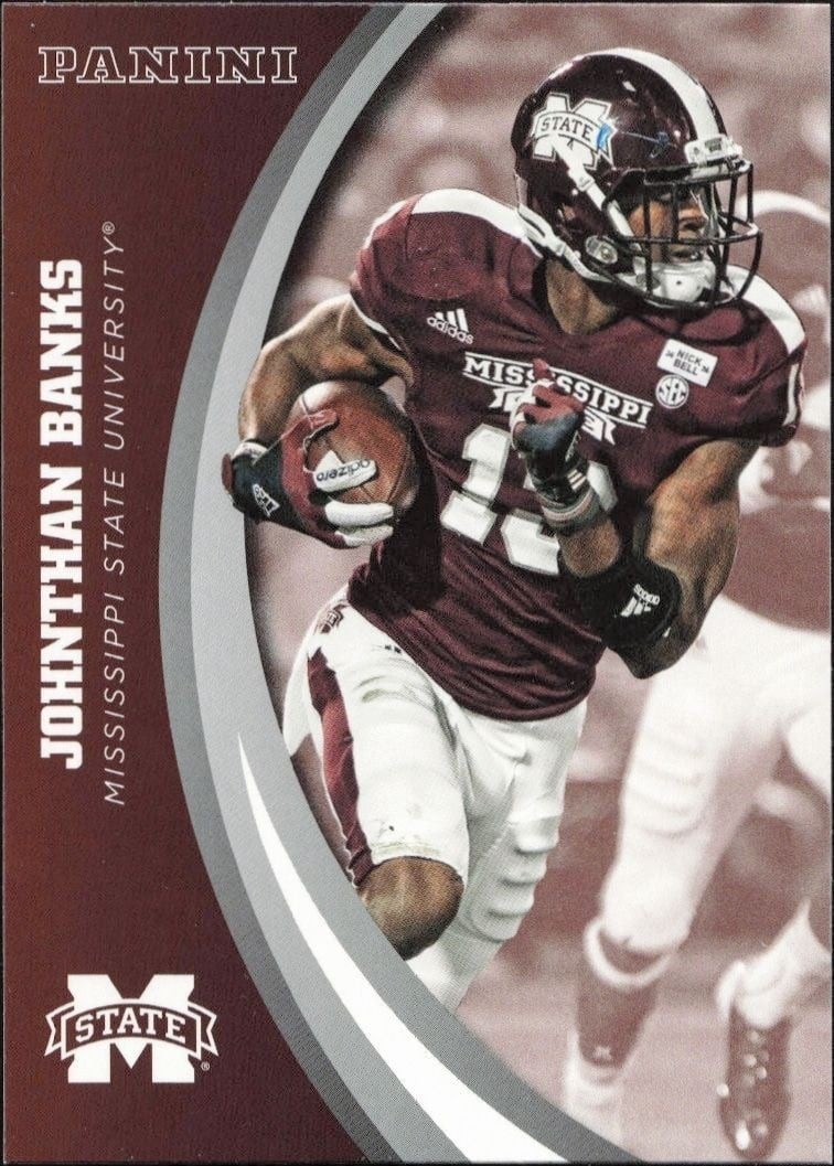 Johnthan Banks 2016 Panini Mississippi State #19 Football Trading Card - Front 2016 Panini Mississippi State Johnthan Banks #19 football trading card front