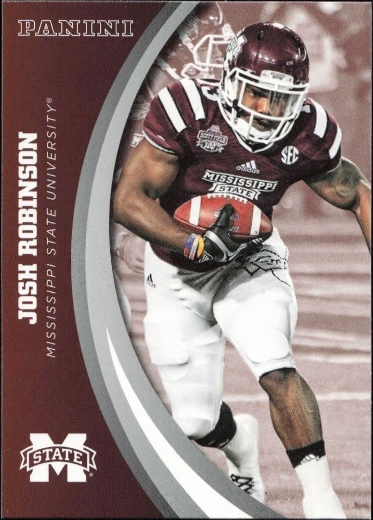 Josh Robinson 2016 Panini Mississippi State #21 Football Trading Card - Front 2016 Panini Mississippi State Josh Robinson #21 football trading card front