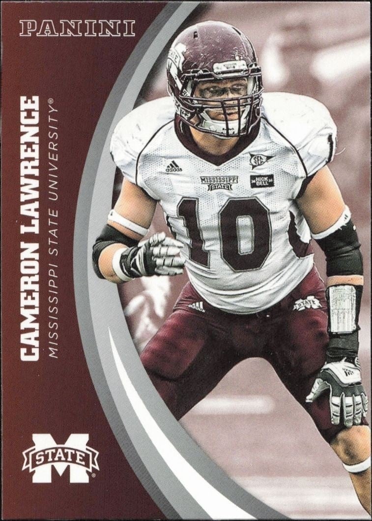 Cameron Lawrence 2016 Panini Mississippi State #47 Football Trading Card - Front 2016 Panini Mississippi State Cameron Lawrence #47 football trading card front