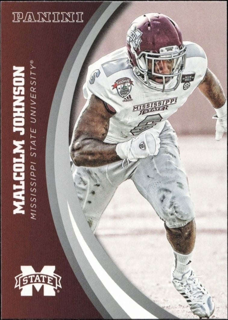 Malcolm Johnson 2016 Panini Mississippi State #24 Football Trading Card - Front 2016 Panini Mississippi State Malcolm Johnson #24 football trading card front