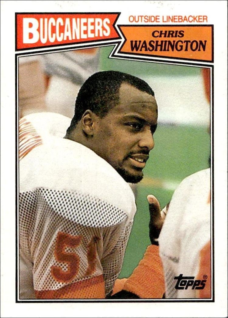 Chris Washington 1987 Topps #393 Football Trading Card - Front 1987 Topps Chris Washington #393 football trading card front