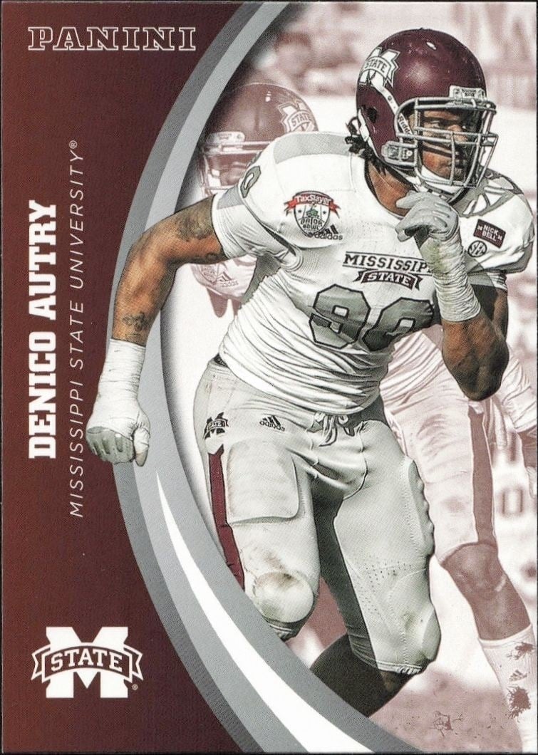 Denico Autry 2016 Panini Mississippi State #41 Football Trading Card - Front 2016 Panini Mississippi State Denico Autry #41 football trading card front