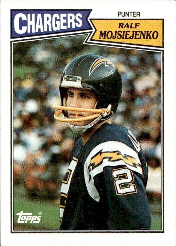 Ralf Mojsiejenko 1987 Topps #344 Football Trading Card - Front 1987 Topps Ralf Mojsiejenko #344 football trading card front