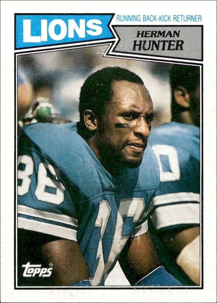 Herman Hunter 1987 Topps #325 Football Trading Card - Front 1987 Topps Herman Hunter #325 football trading card front