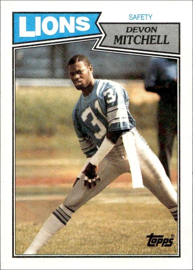 Devon Mitchell 1987 Topps #327 Football Trading Card - Front 1987 Topps Devon Mitchell #327 football trading card front