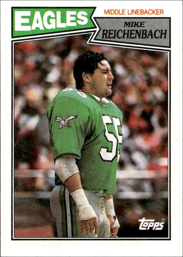 Mike Reichenbach 1987 Topps #295 Football Trading Card - Front 1987 Topps Mike Reichenbach #295 football trading card front