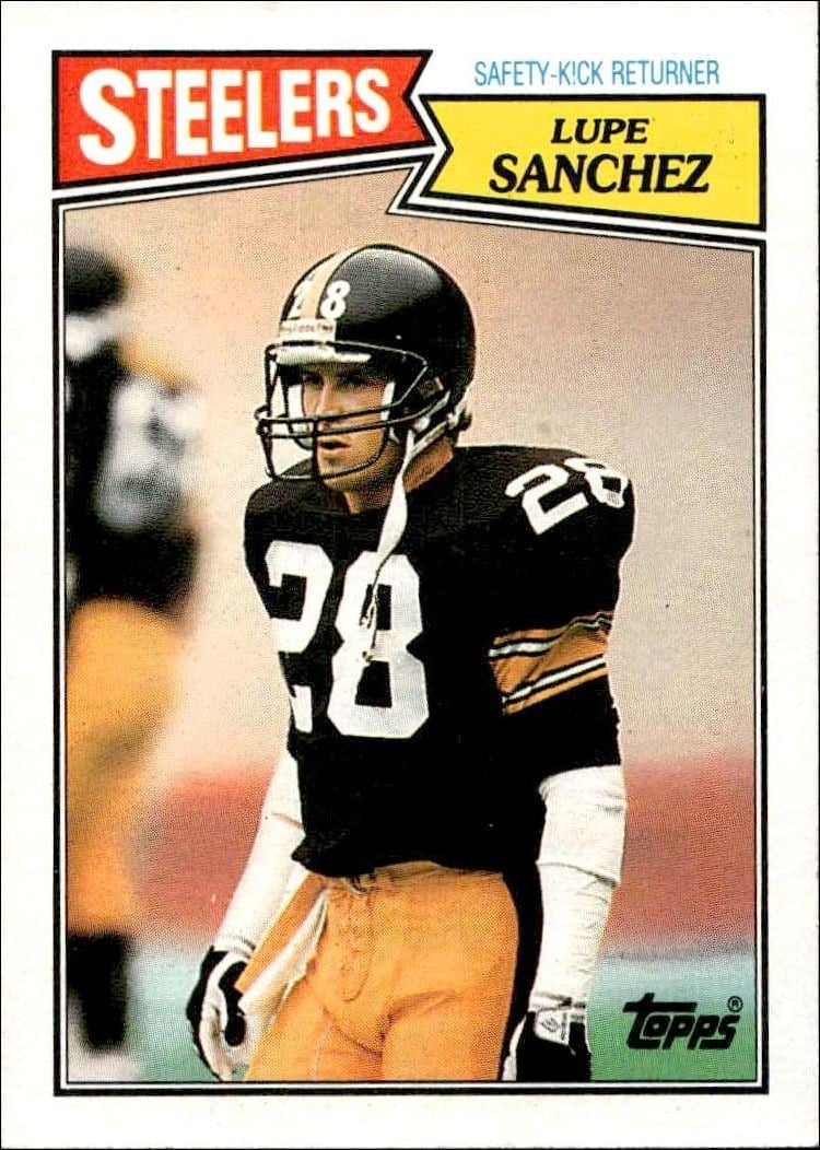Lupe Sanchez 1987 Topps #292 Football Trading Card - Front 1987 Topps Lupe Sanchez #292 football trading card front