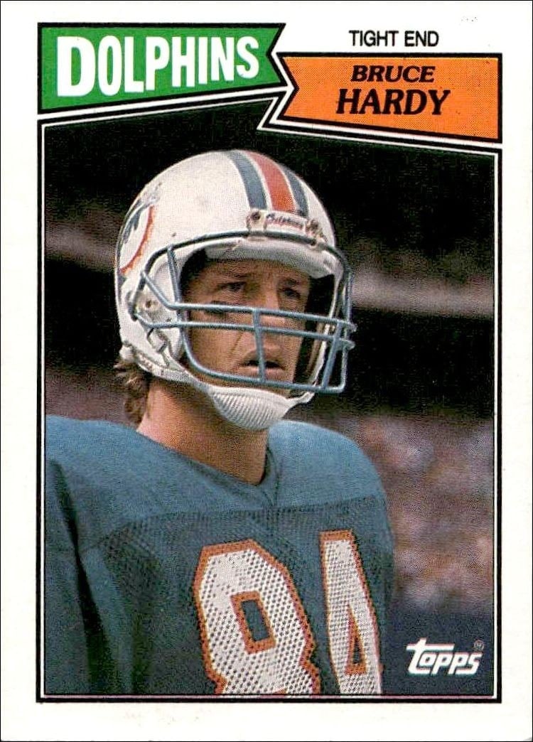 Bruce Hardy 1987 Topps #239 Football Trading Card - Front 1987 Topps Bruce Hardy #239 football trading card front