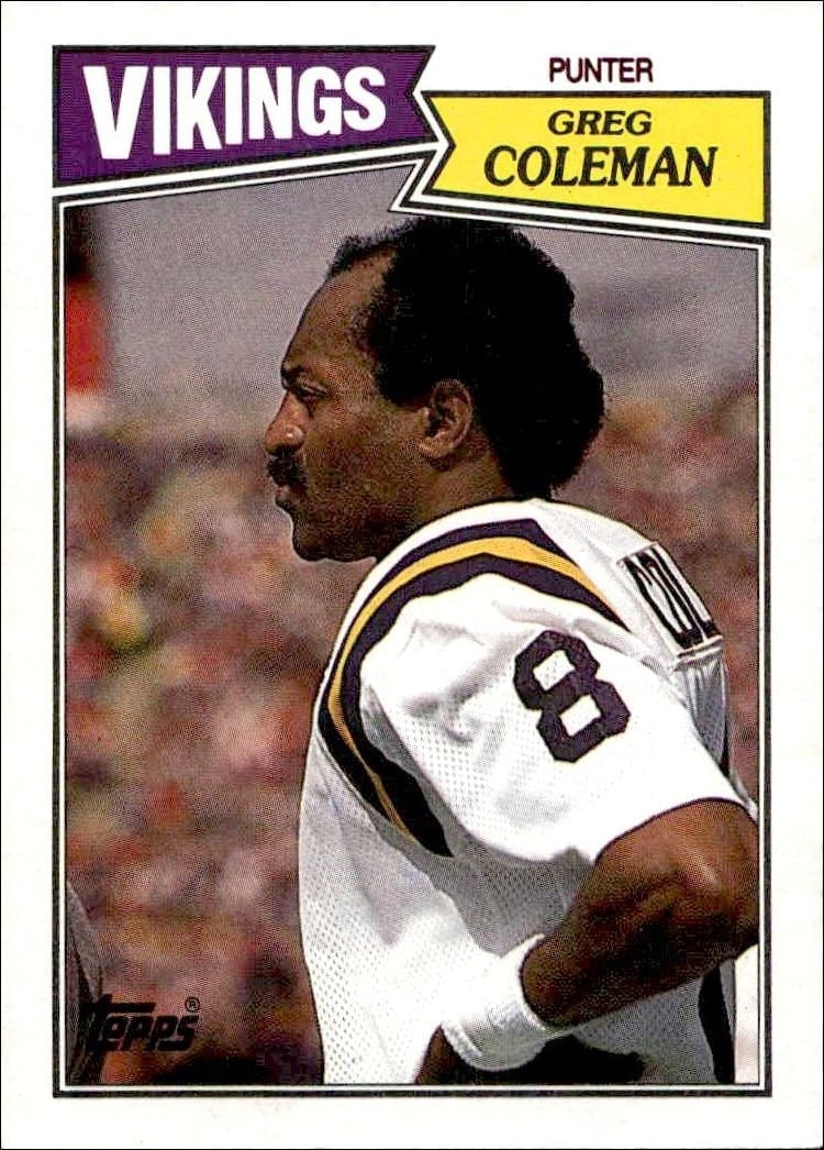 Greg Coleman 1987 Topps #206 Football Trading Card - Front 1987 Topps Greg Coleman #206 football trading card front
