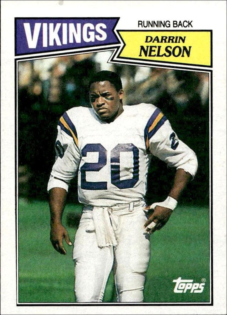 Darrin Nelson 1987 Topps #200 Football Trading Card - Front 1987 Topps Darrin Nelson #200 football trading card front
