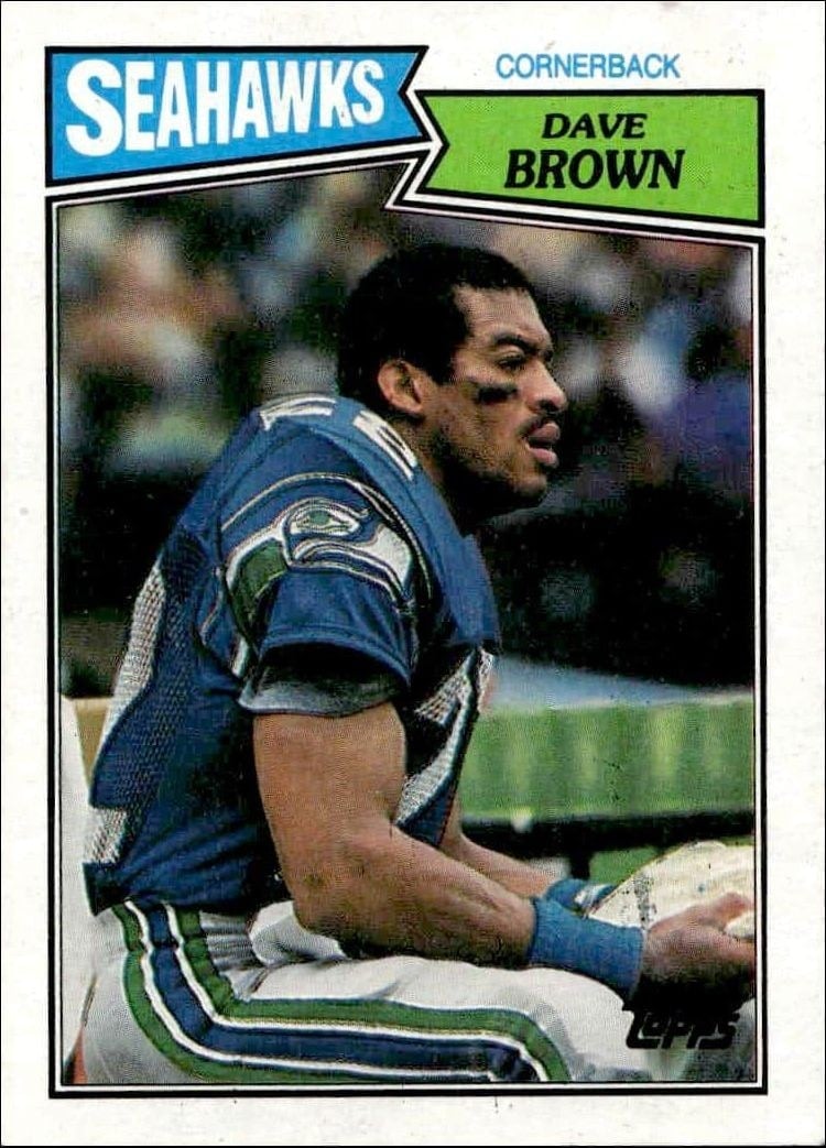 Dave Brown 1987 Topps #182 Football Trading Card - Front 1987 Topps Dave Brown #182 football trading card front