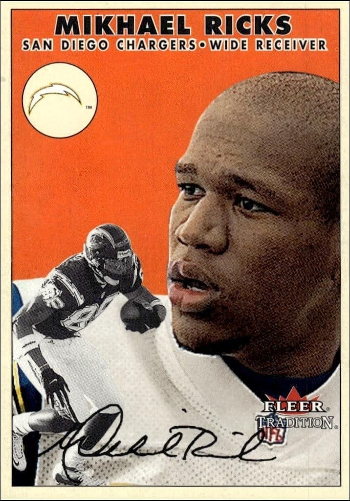 Mikhael Ricks 2000 Fleer Tradition Glossy #302 Football Trading Card - Front 2000 Fleer Tradition Glossy Mikhael Ricks #302 football trading card front