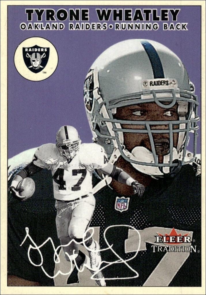 Tyrone Wheatley 2000 Fleer Tradition Glossy #271 Football Trading Card - Front 2000 Fleer Tradition Glossy Tyrone Wheatley #271 football trading card front