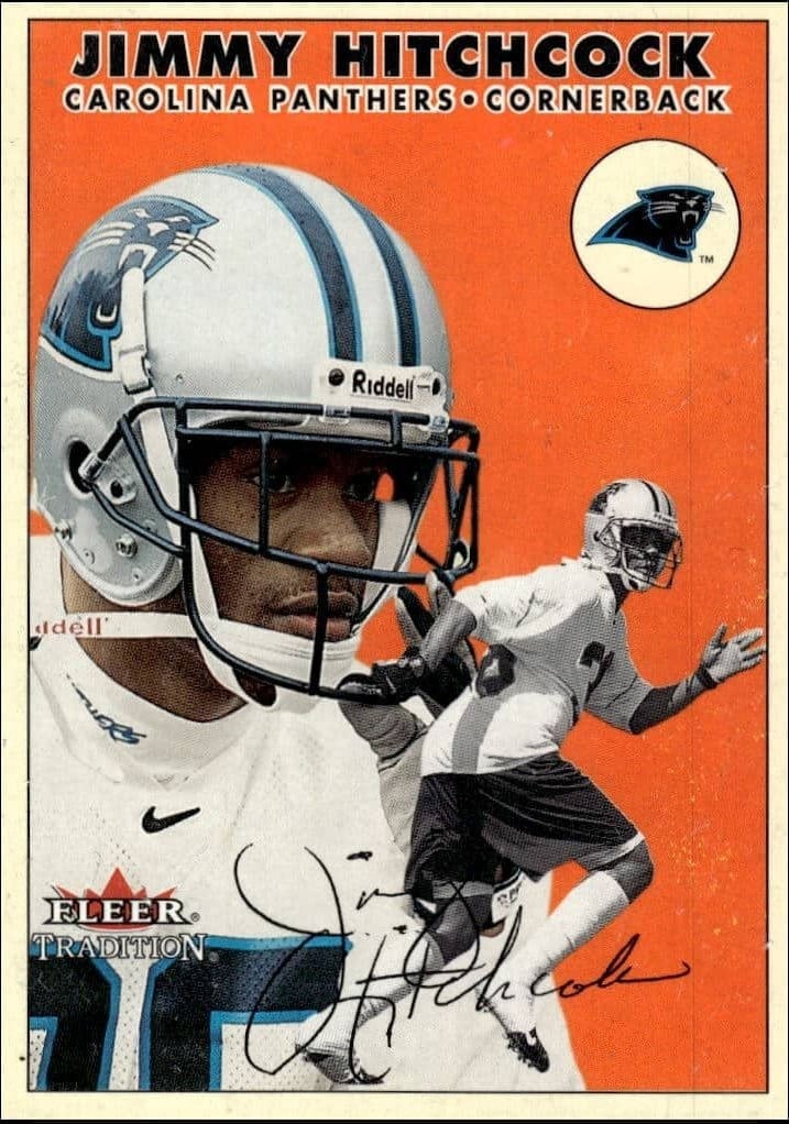 Jimmy Hitchcock 2000 Fleer Tradition Glossy #295 Football Trading Card - Front 2000 Fleer Tradition Glossy Jimmy Hitchcock #295 football trading card front