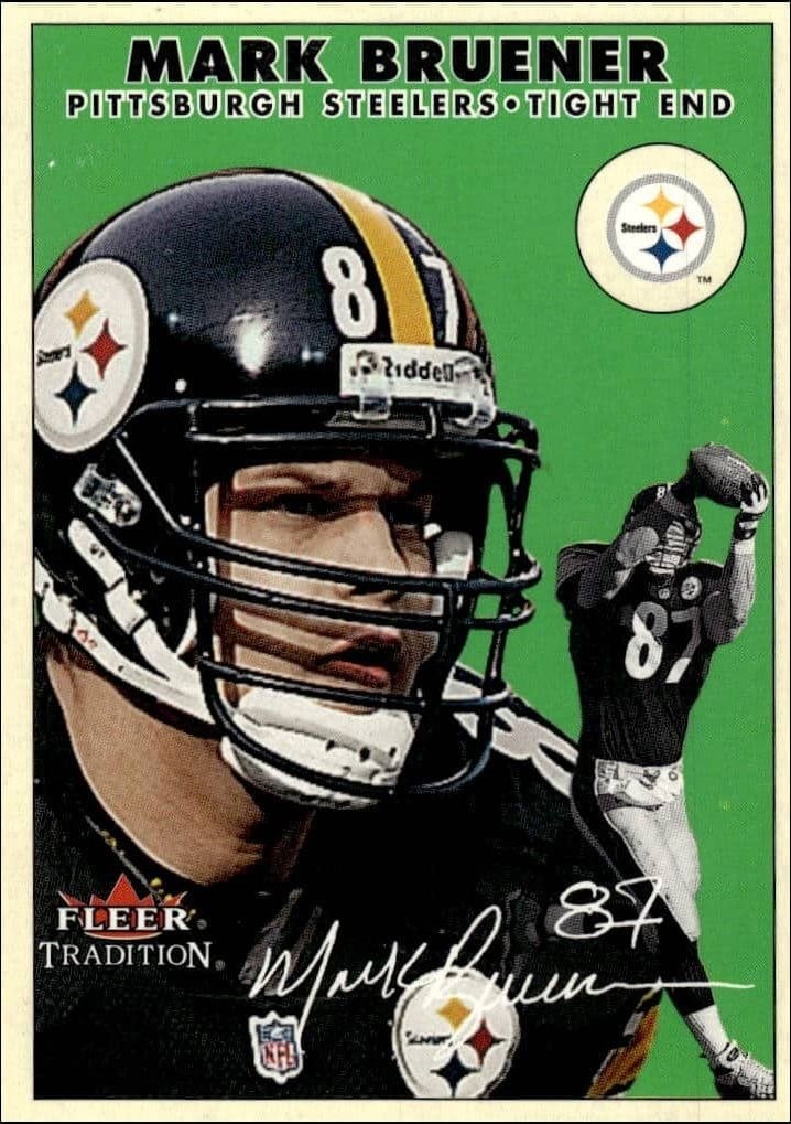 Mark Bruener 2000 Fleer Tradition Glossy #283 Football Trading Card - Front 2000 Fleer Tradition Glossy Mark Bruener #283 football trading card front